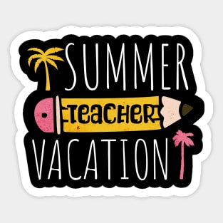 Teacher Summer Vacation Palm Trees Sticker